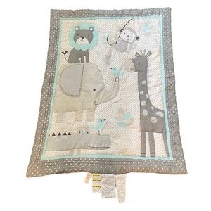 Cuddle Time Elephant Giraffe Bird Alligator Baby Blanket Comforter Quilt 33”x42”